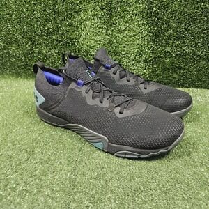 Under Armour Tribase Reign 3 Black Turquoise Athletic Sneakers Mens Size 13